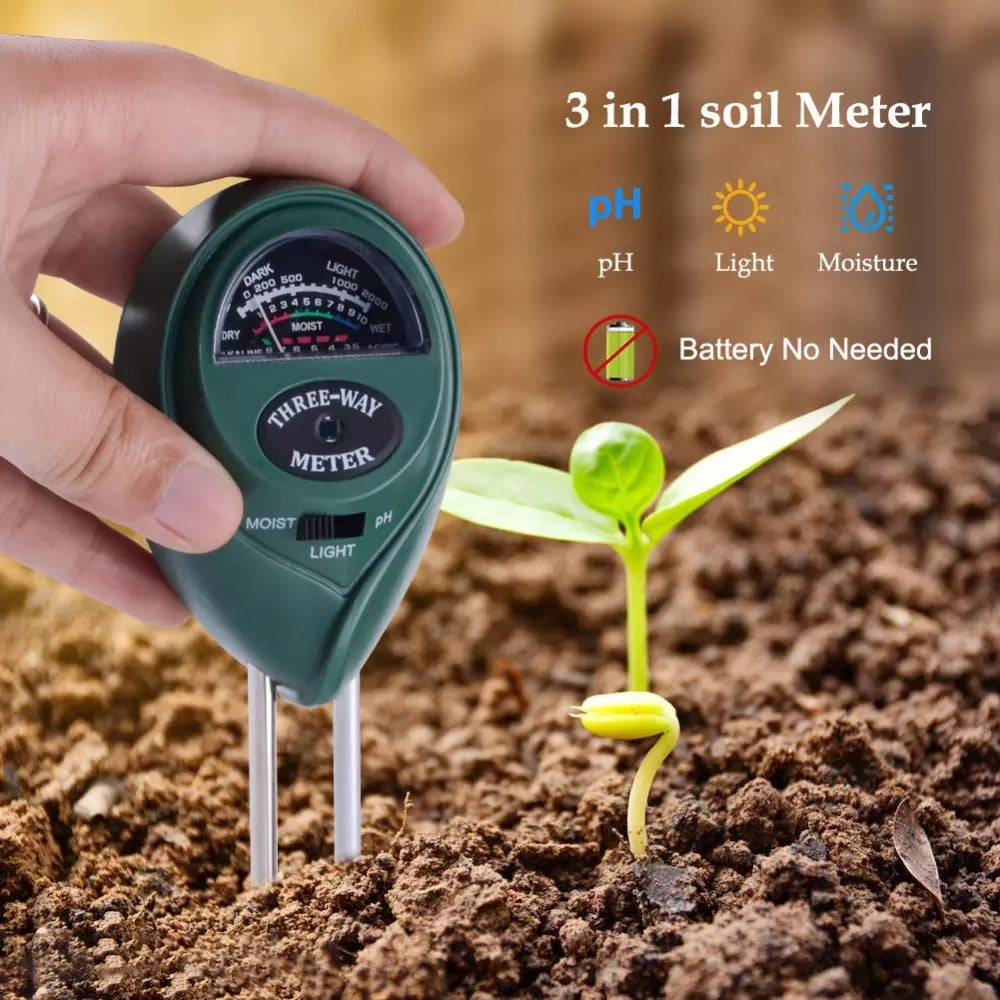 ZZ-009 3 in 1 Soil Tester with PH/Light/Moisture Acidity Tester for Bonsai Tree Garden Care Farm