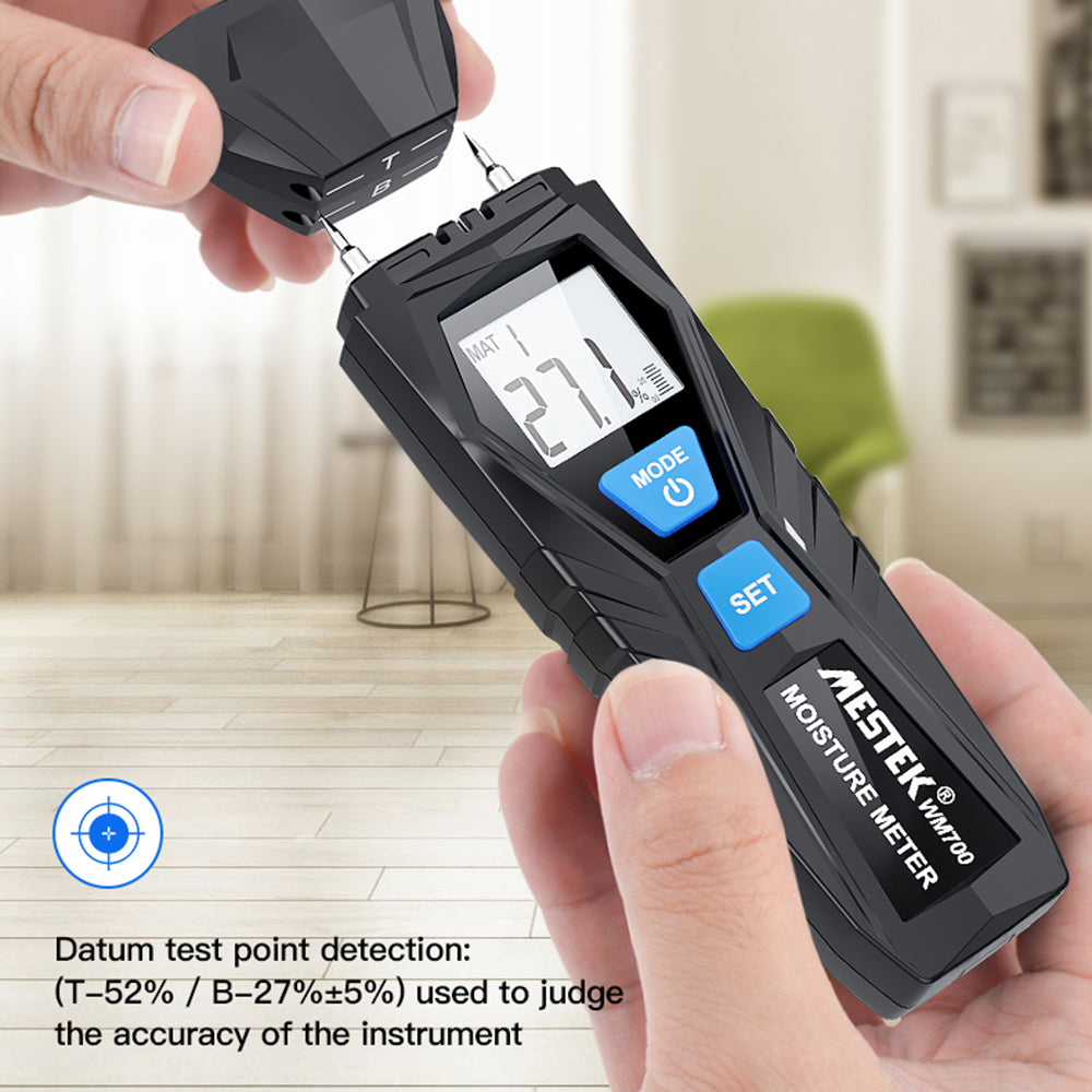 Uniqkart WM700 Digital Wood Moisture Meter Wood Humidity Tester Timber Damp Detector