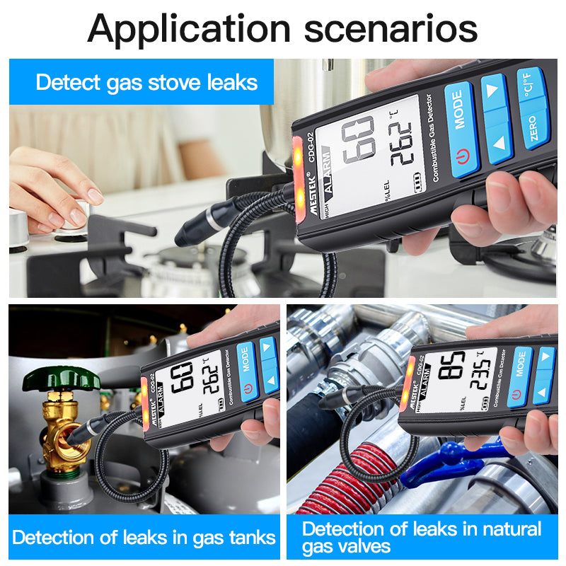 Uniqkart CGD02 Portable Digital Gas Leak Sensor Detector Air Quality Monitor Analyzer (Digital Display Concentration)