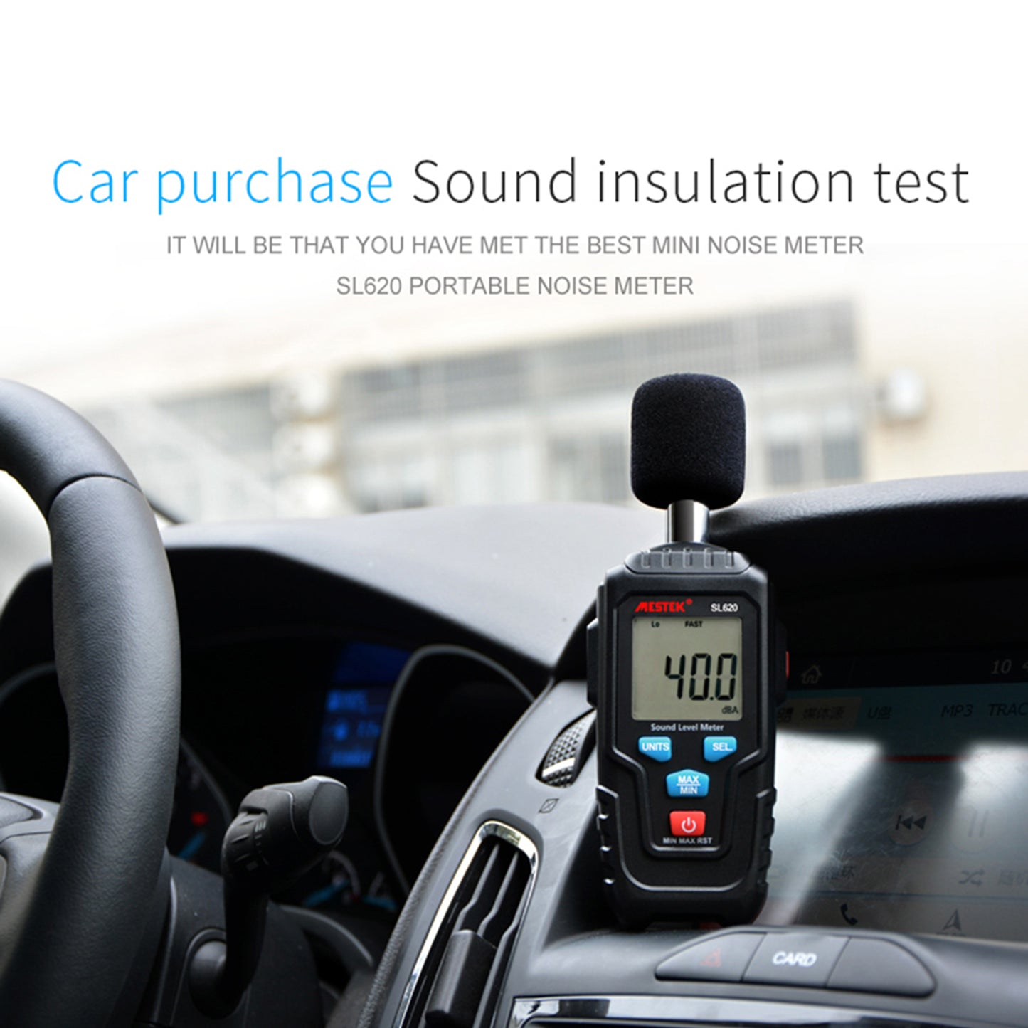 Uniqkart SL620 LCD Digital Audio Decibel Meter 35-135dB Sound Level Meter Noise Level Meter Sound Monitor Noise Measurement Tool