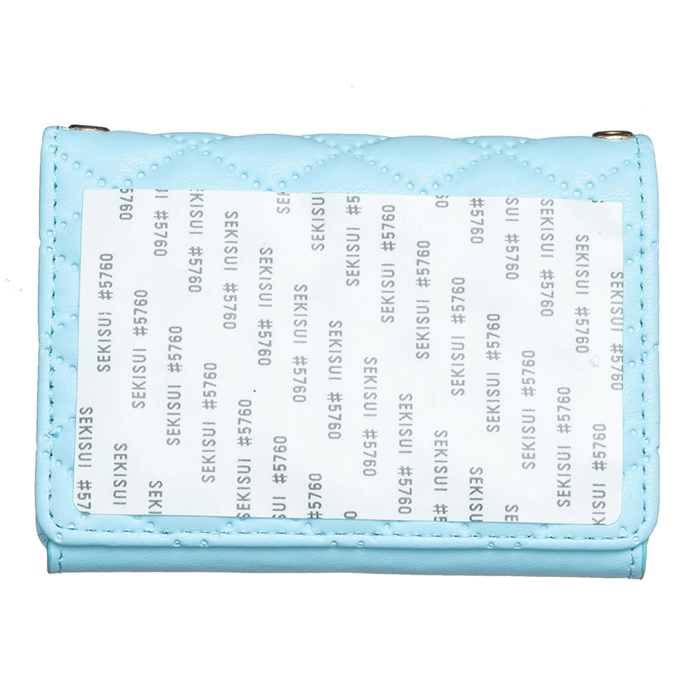 BFK09 Adhesive Phone Back Horizontal Card Holder Metal Buckle PU Leather Multiple Cards Storage Bag - Blue