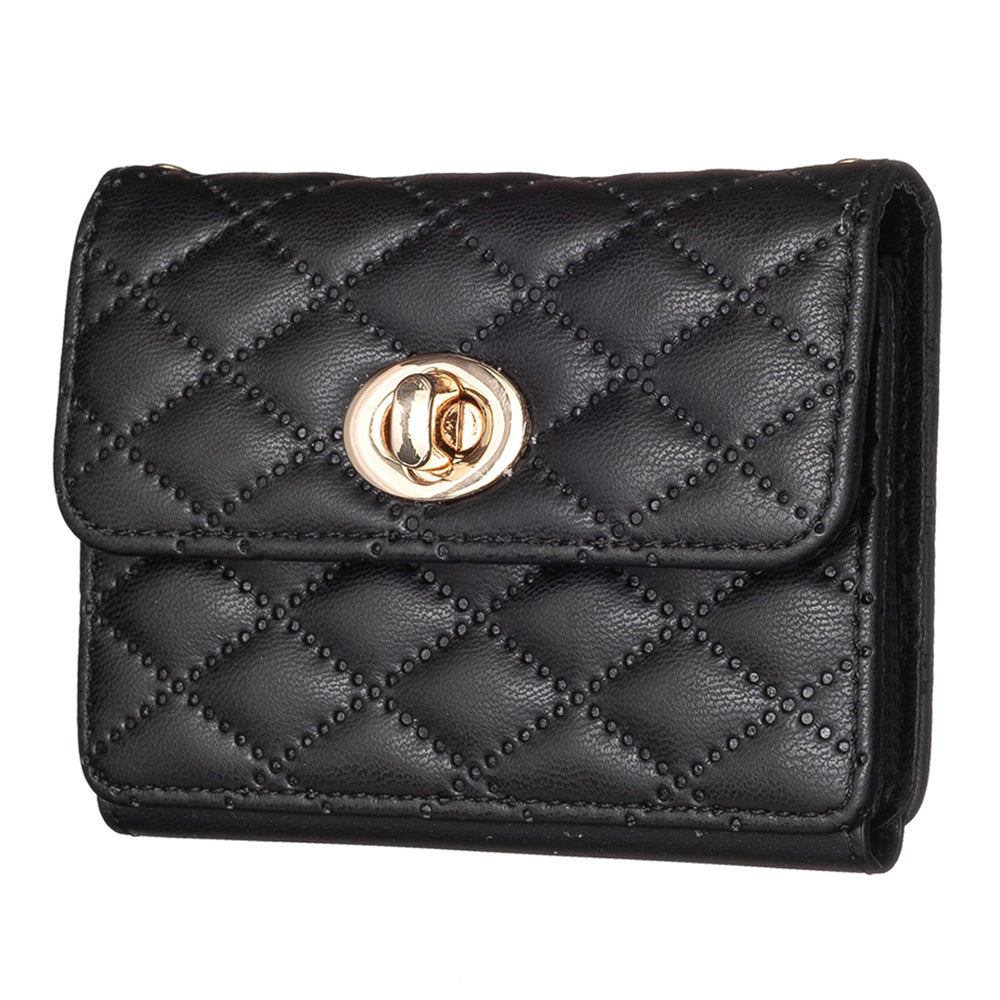 BFK09 Adhesive Phone Back Horizontal Card Holder Metal Buckle PU Leather Multiple Cards Storage Bag - Black