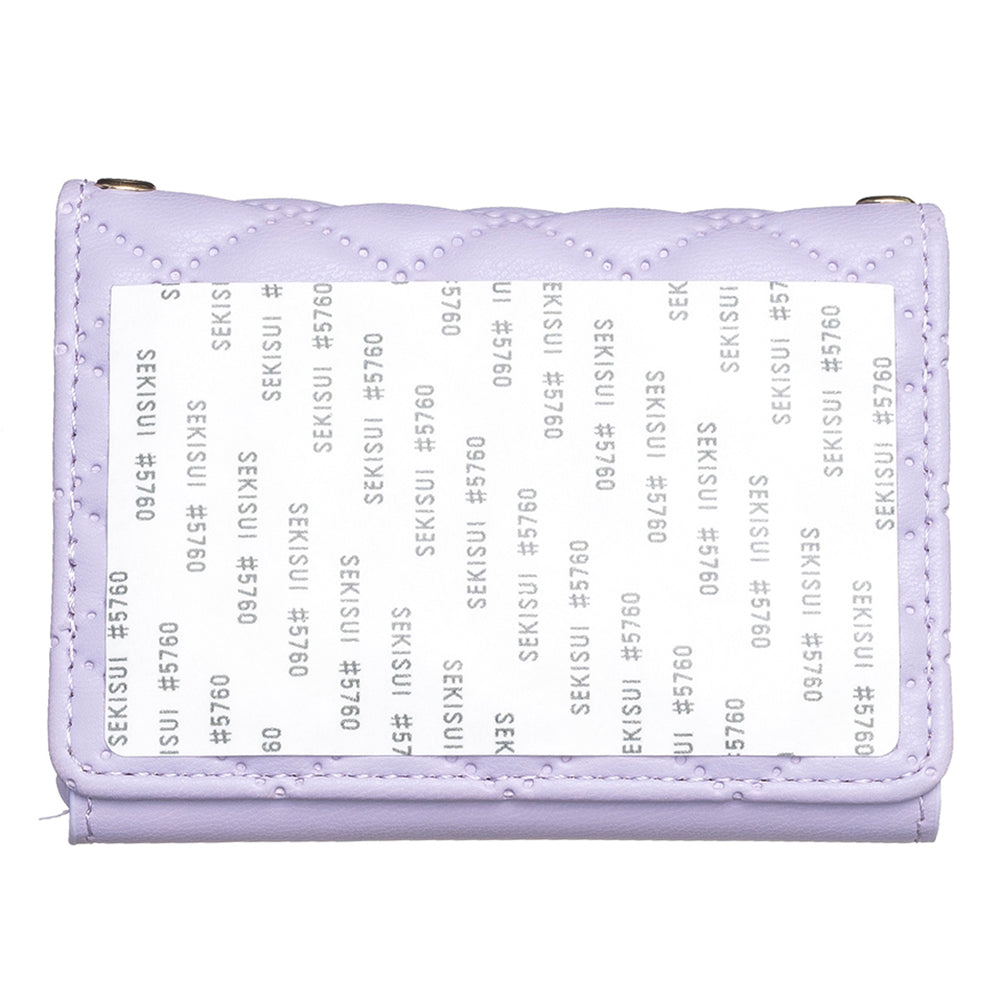 BFK09 Adhesive Phone Back Horizontal Card Holder Metal Buckle PU Leather Multiple Cards Storage Bag - Purple