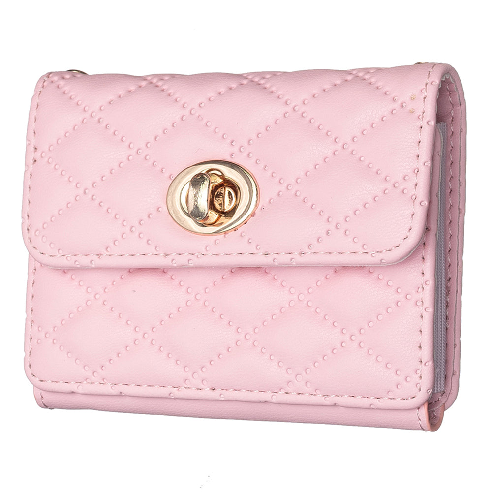 BFK09 Adhesive Phone Back Horizontal Card Holder Metal Buckle PU Leather Multiple Cards Storage Bag - Pink