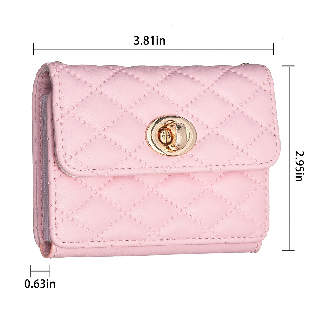 BFK09 Adhesive Phone Back Horizontal Card Holder Metal Buckle PU Leather Multiple Cards Storage Bag - Pink