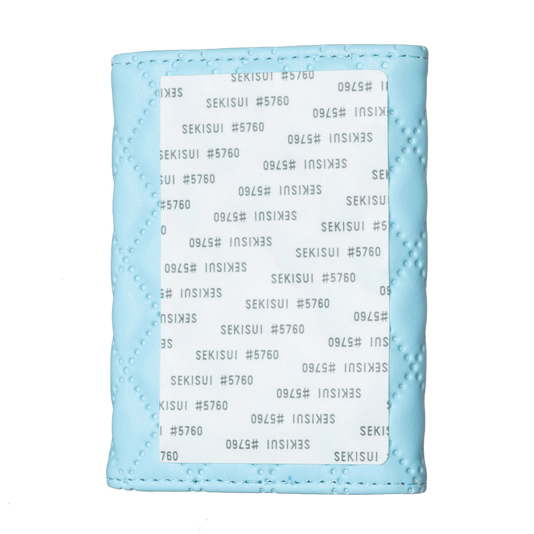 BFK10 Large Capacity Self-adhesive Phone Back Card Holder Horizontal Organ Type PU Leather Card Bag - Blue