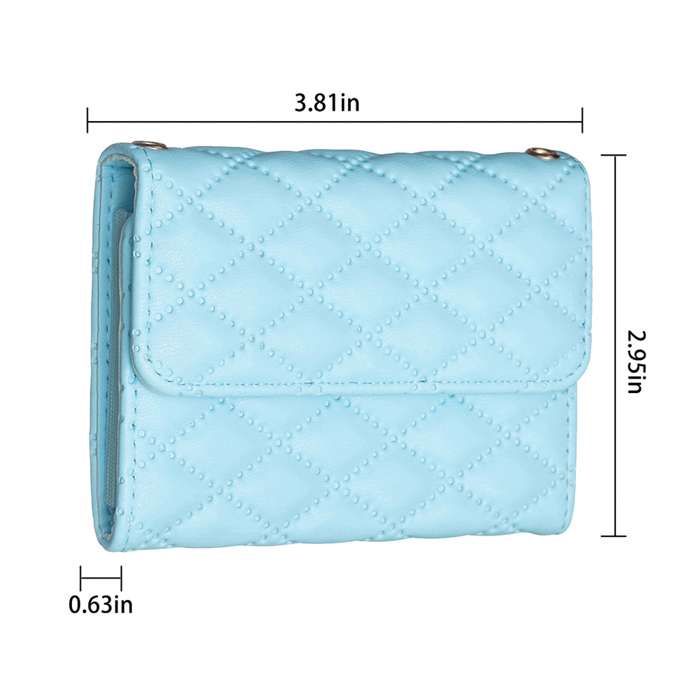 BFK10 Large Capacity Self-adhesive Phone Back Card Holder Horizontal Organ Type PU Leather Card Bag - Blue