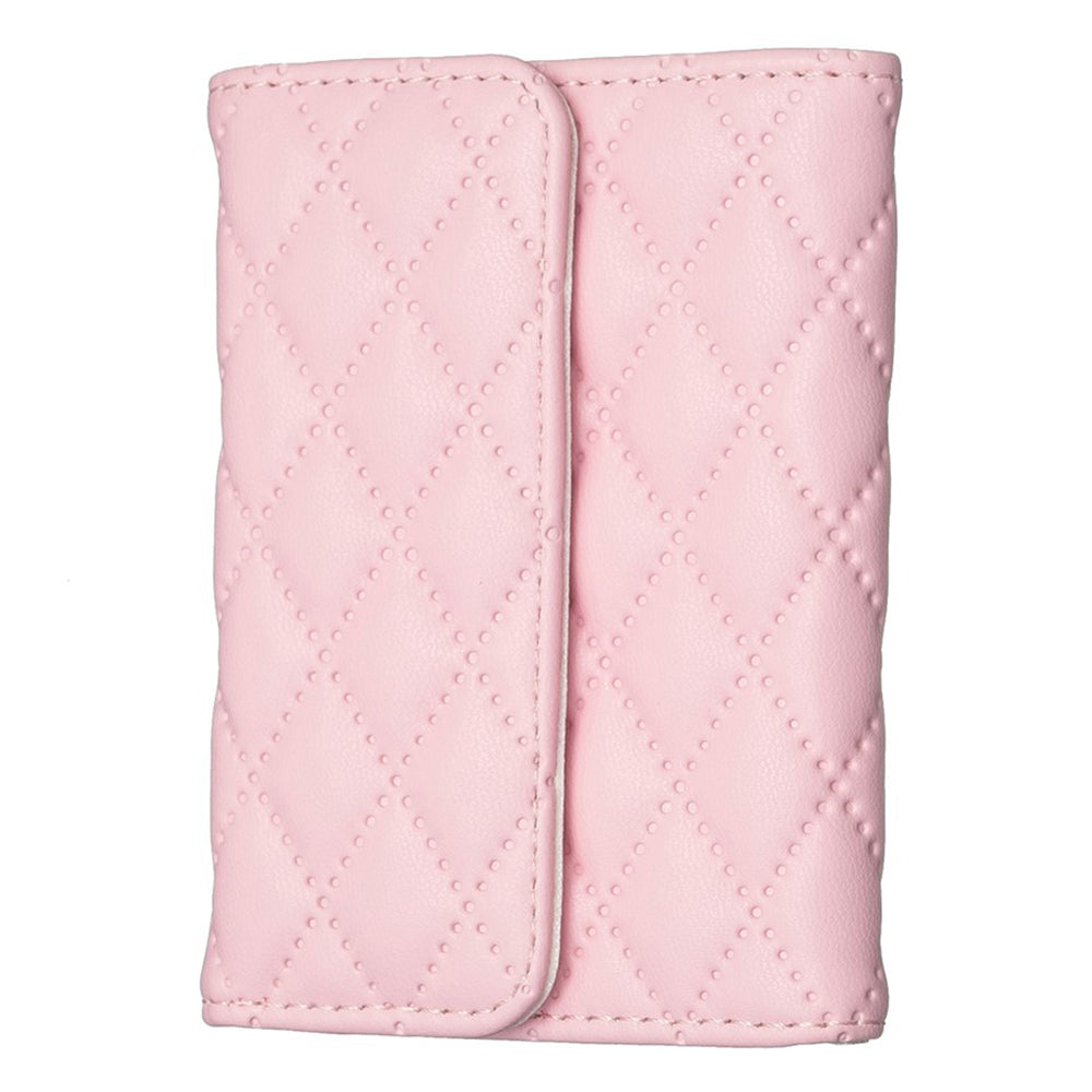 BFK10 Large Capacity Self-adhesive Phone Back Card Holder Horizontal Organ Type PU Leather Card Bag - Pink