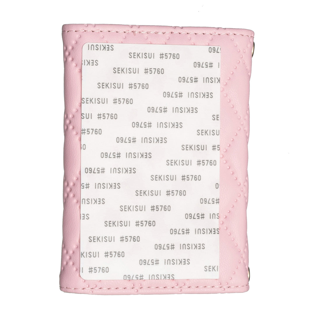 BFK10 Large Capacity Self-adhesive Phone Back Card Holder Horizontal Organ Type PU Leather Card Bag - Pink