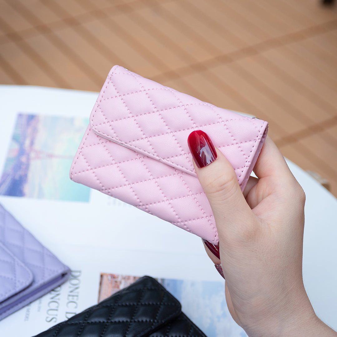 BFK10 Large Capacity Self-adhesive Phone Back Card Holder Horizontal Organ Type PU Leather Card Bag - Pink