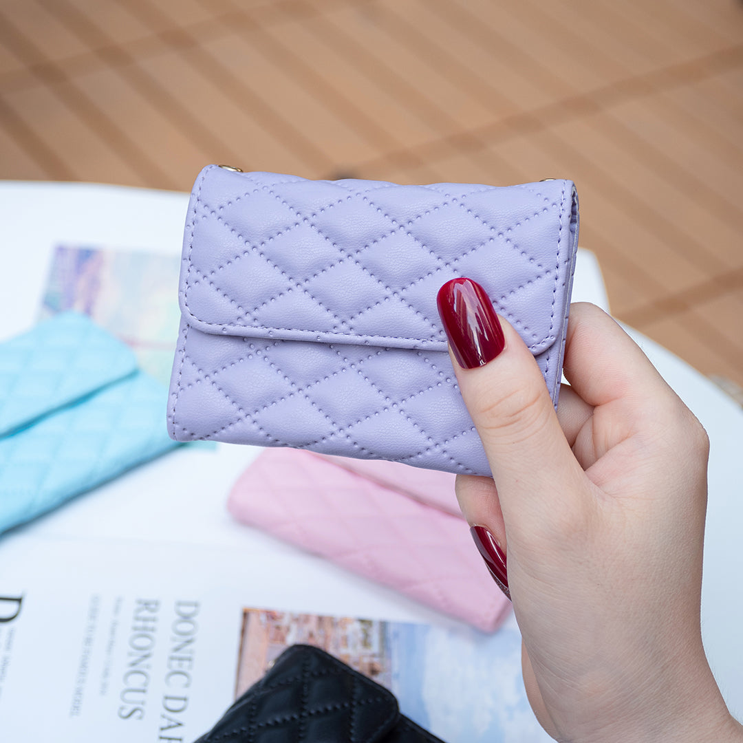 BFK10 Large Capacity Self-adhesive Phone Back Card Holder Horizontal Organ Type PU Leather Card Bag - Purple