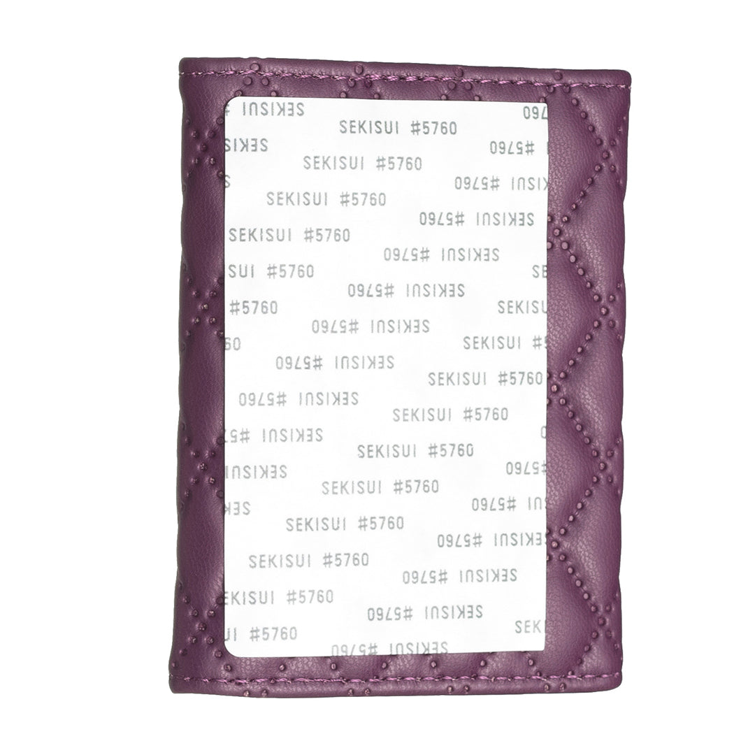 BFK10 Large Capacity Self-adhesive Phone Back Card Holder Horizontal Organ Type PU Leather Card Bag - Dark Purple