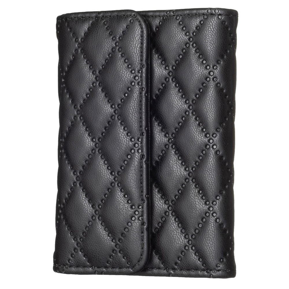 BFK10 Large Capacity Self-adhesive Phone Back Card Holder Horizontal Organ Type PU Leather Card Bag - Black