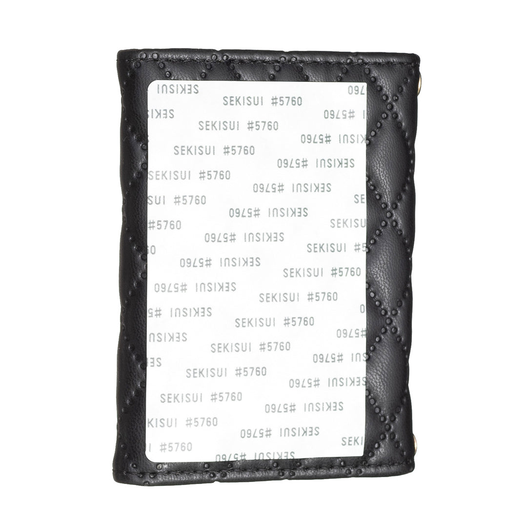 BFK10 Large Capacity Self-adhesive Phone Back Card Holder Horizontal Organ Type PU Leather Card Bag - Black