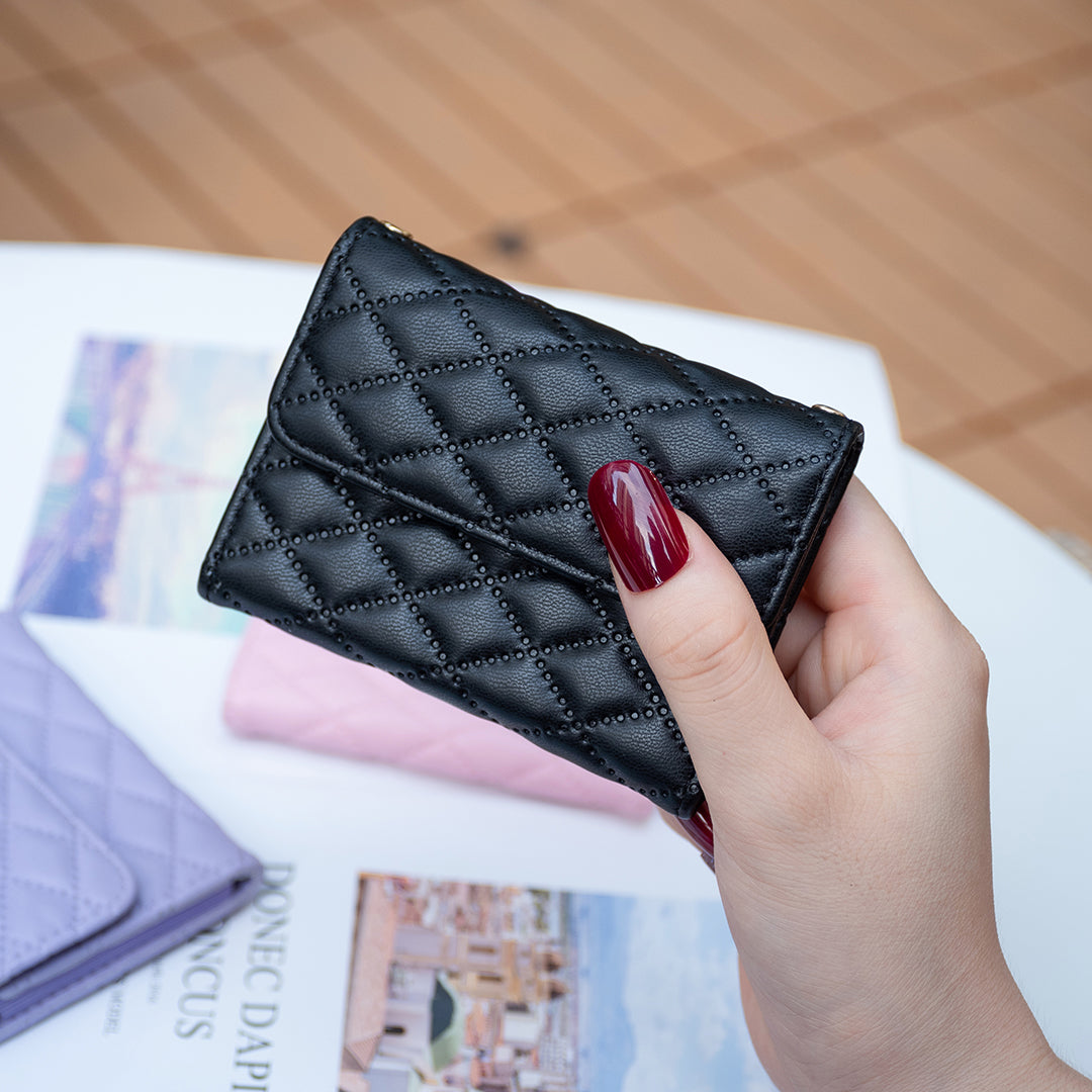 BFK10 Large Capacity Self-adhesive Phone Back Card Holder Horizontal Organ Type PU Leather Card Bag - Black