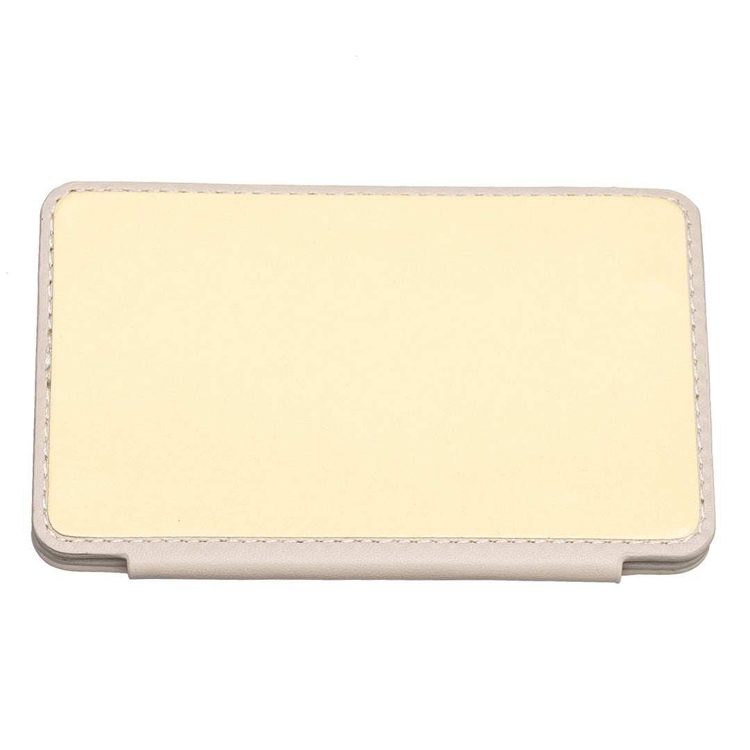 BFK01 3D Grid Design Phone Back Card Holder Self-adhesive PU Leather Card Bag - Beige