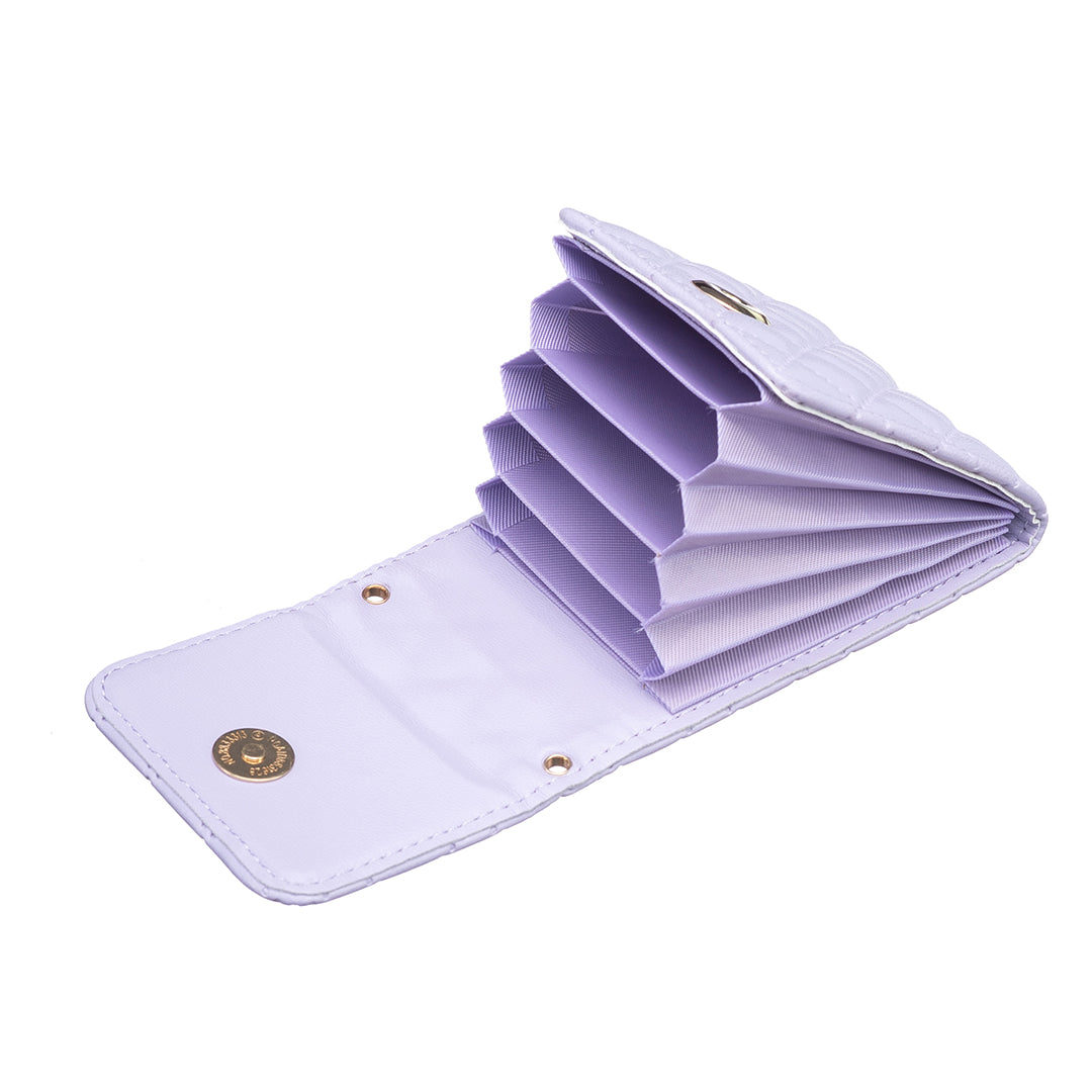 BFK08 Cell Phone Card Holder for Back of Phone Case Imprinted Leather Card Pouch Sleeve Adhesive Sticker - Purple