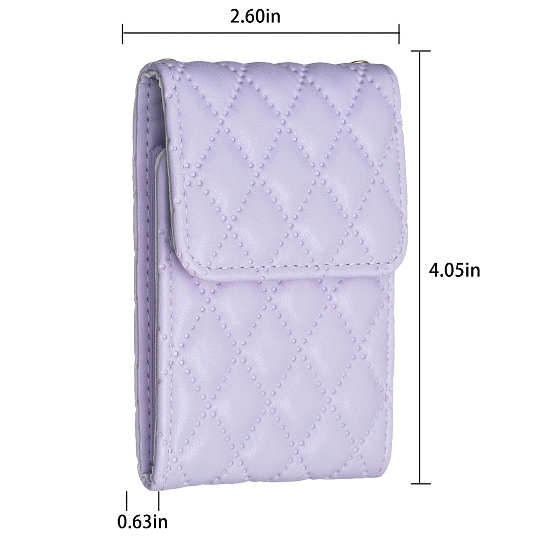 BFK08 Cell Phone Card Holder for Back of Phone Case Imprinted Leather Card Pouch Sleeve Adhesive Sticker - Purple