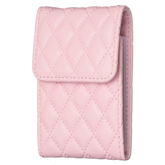 BFK08 Cell Phone Card Holder for Back of Phone Case Imprinted Leather Card Pouch Sleeve Adhesive Sticker - Pink