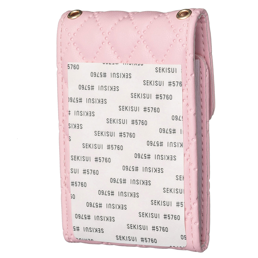 BFK08 Cell Phone Card Holder for Back of Phone Case Imprinted Leather Card Pouch Sleeve Adhesive Sticker - Pink