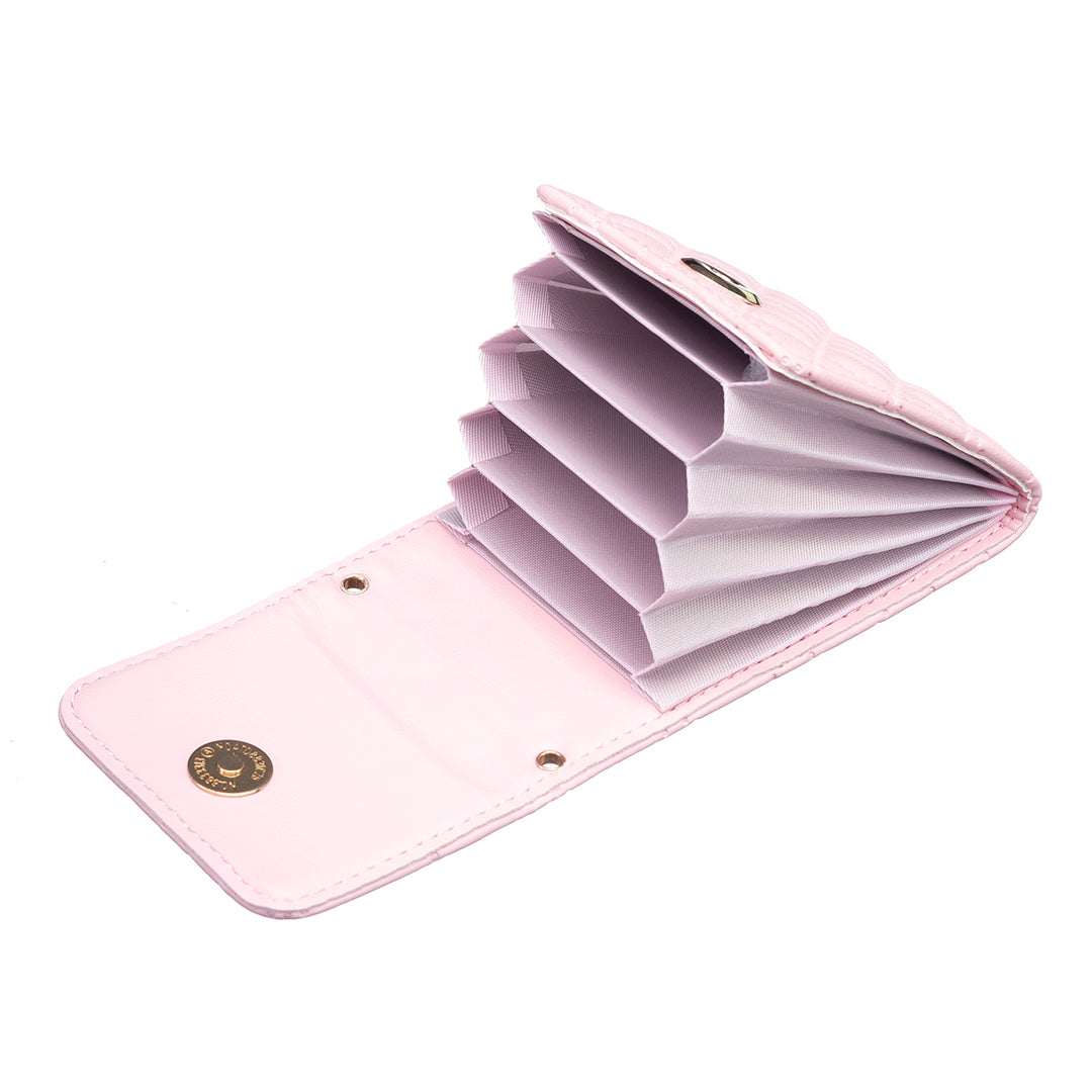 BFK08 Cell Phone Card Holder for Back of Phone Case Imprinted Leather Card Pouch Sleeve Adhesive Sticker - Pink