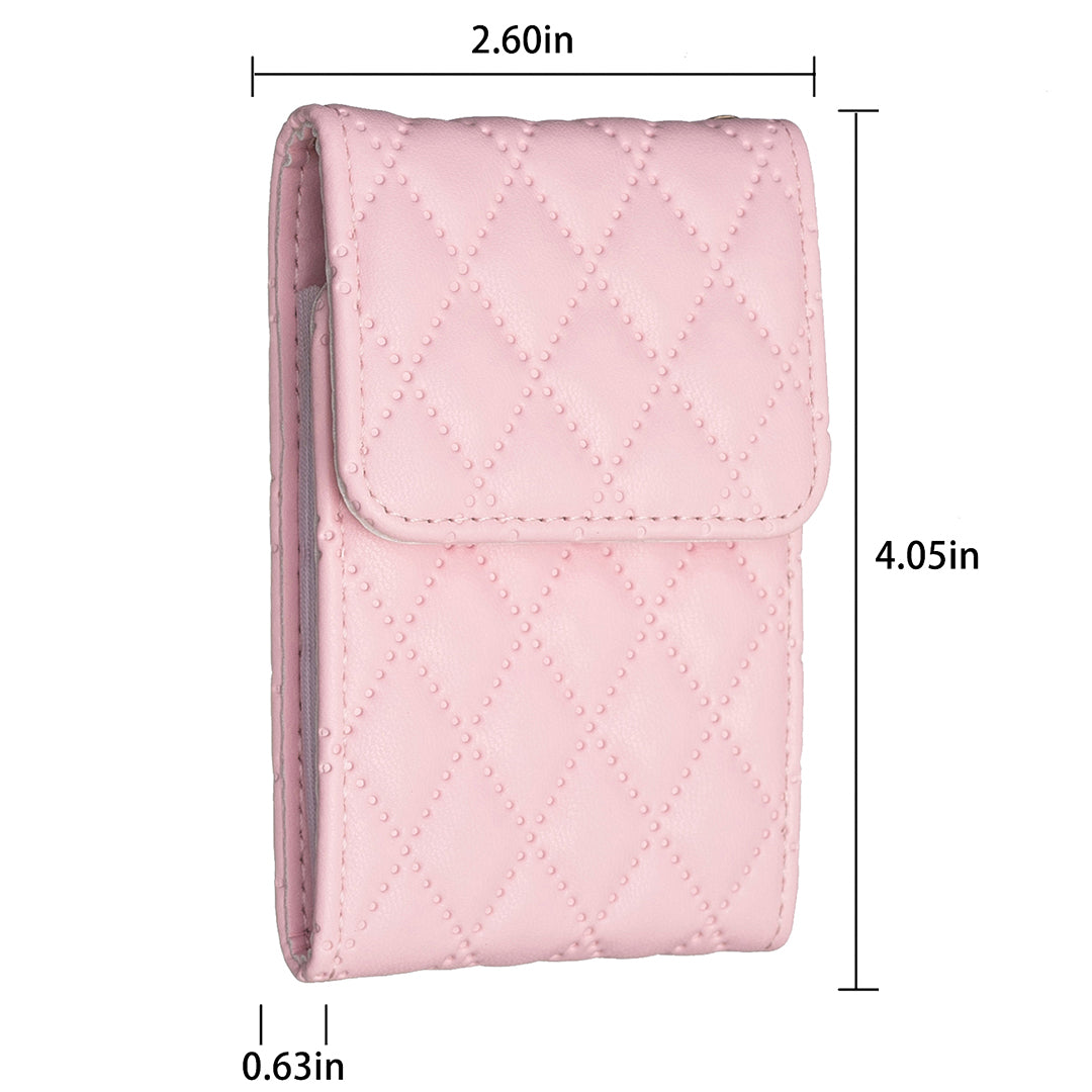 BFK08 Cell Phone Card Holder for Back of Phone Case Imprinted Leather Card Pouch Sleeve Adhesive Sticker - Pink