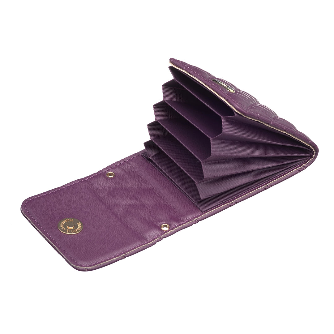BFK08 Cell Phone Card Holder for Back of Phone Case Imprinted Leather Card Pouch Sleeve Adhesive Sticker - Dark Purple
