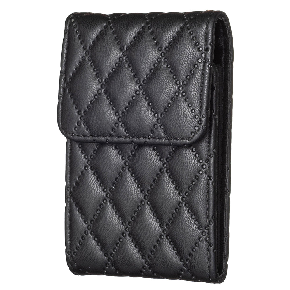 BFK08 Cell Phone Card Holder for Back of Phone Case Imprinted Leather Card Pouch Sleeve Adhesive Sticker - Black