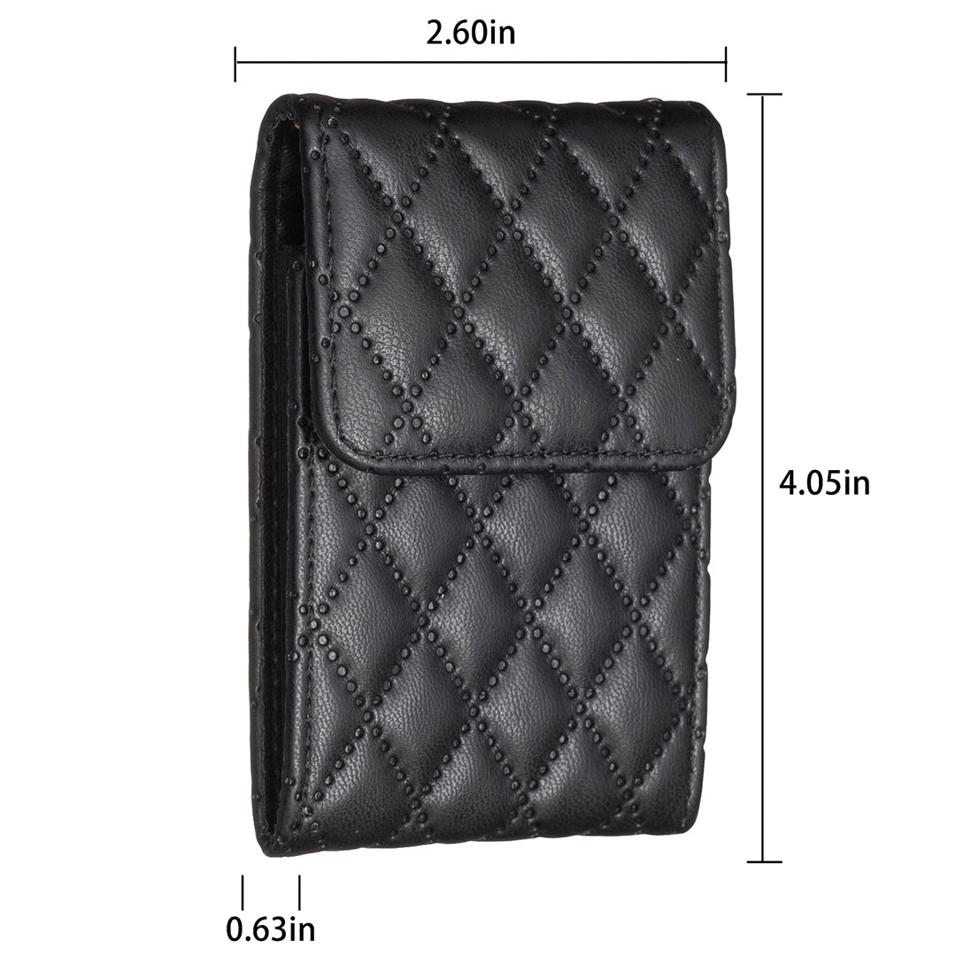 BFK08 Cell Phone Card Holder for Back of Phone Case Imprinted Leather Card Pouch Sleeve Adhesive Sticker - Black
