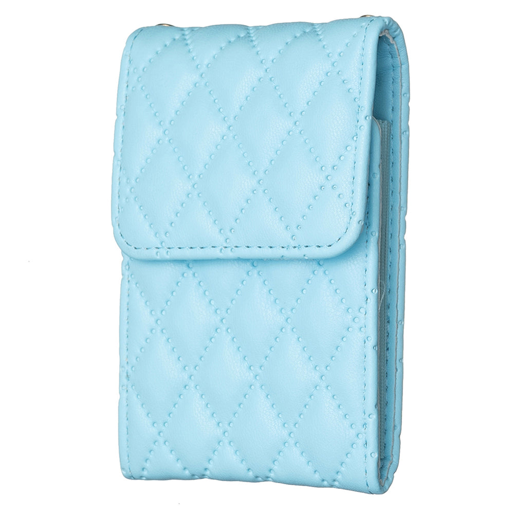 BFK08 Cell Phone Card Holder for Back of Phone Case Imprinted Leather Card Pouch Sleeve Adhesive Sticker - Blue