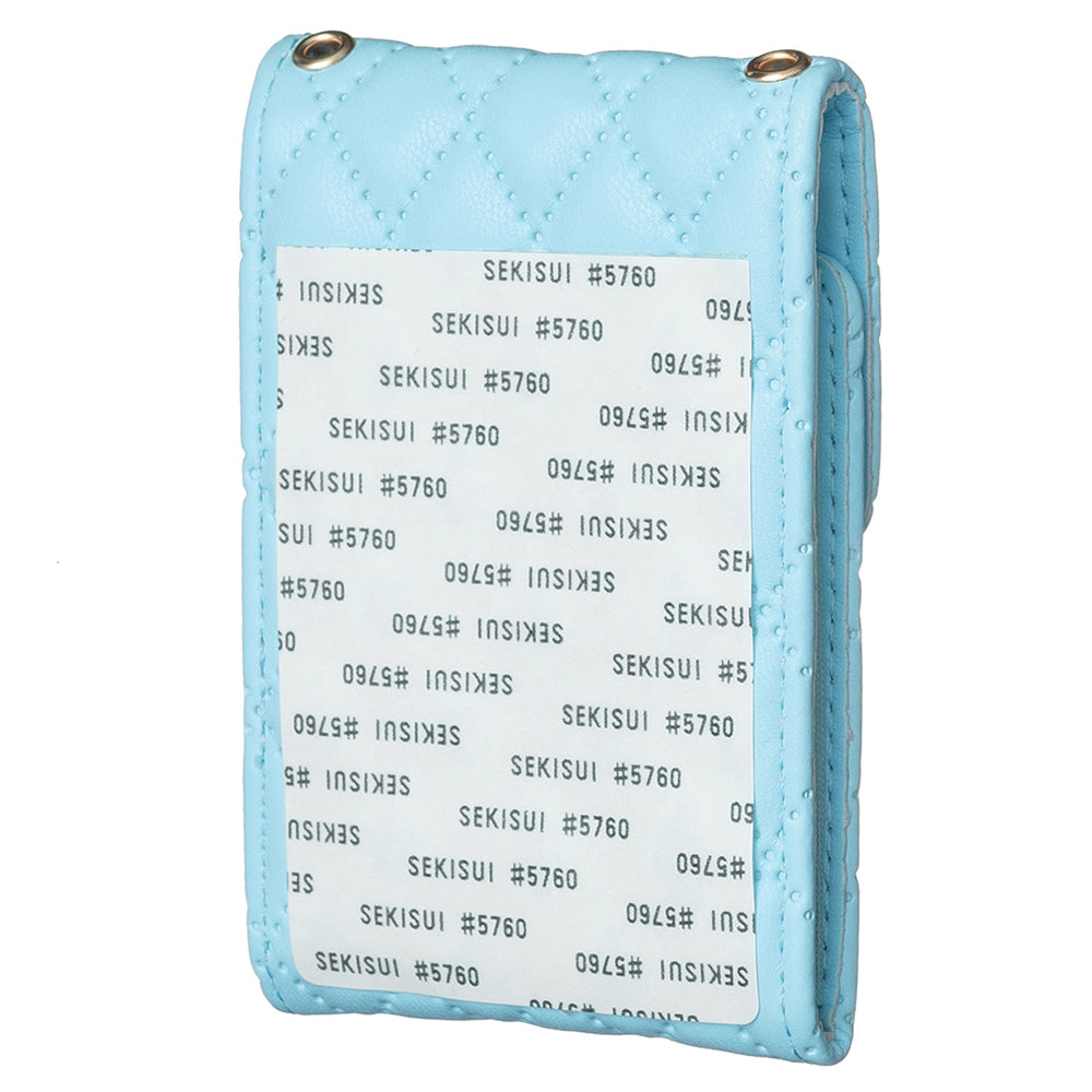 BFK08 Cell Phone Card Holder for Back of Phone Case Imprinted Leather Card Pouch Sleeve Adhesive Sticker - Blue