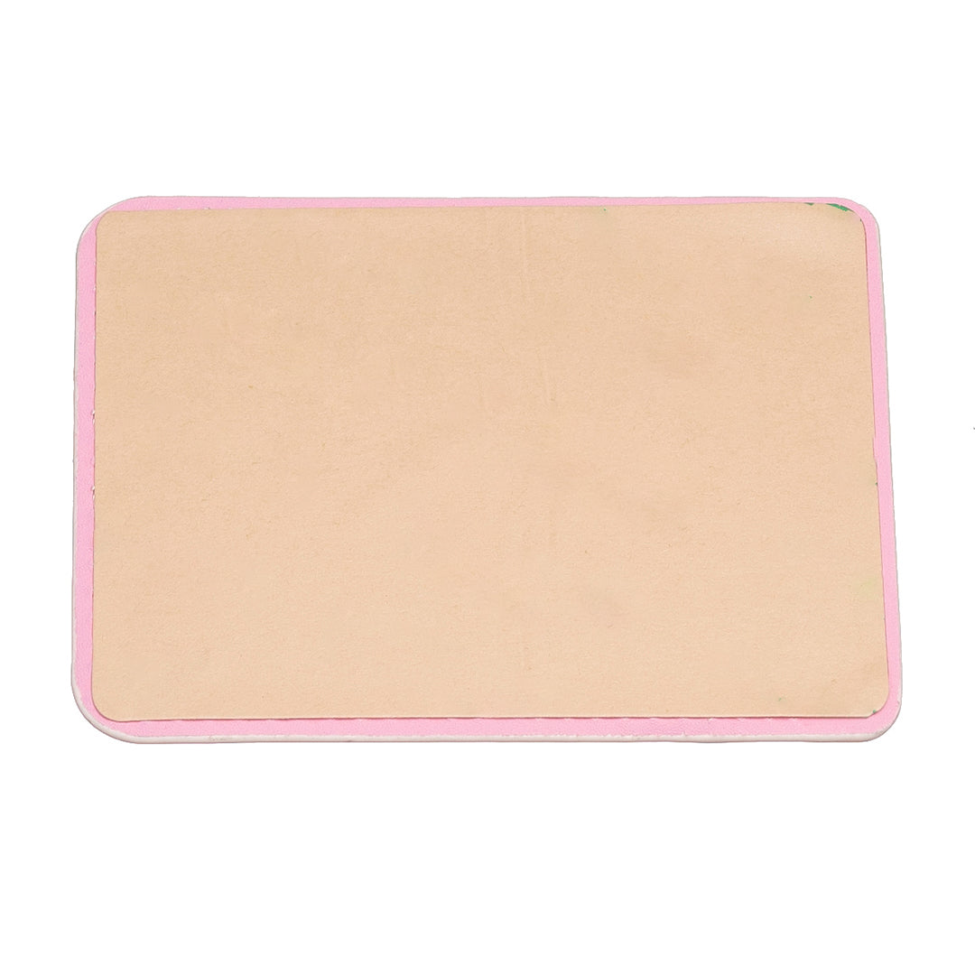 BFK12 Card Holder for Back of Phone Stick-on Credit Card Sleeve Pocket Litchi Leather Phone Pouch - Pink