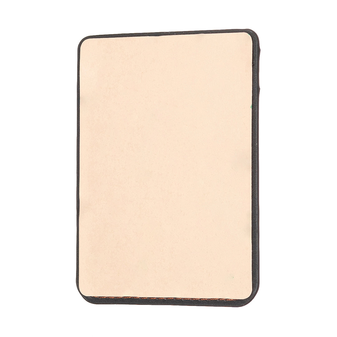 BFK12 Card Holder for Back of Phone Stick-on Credit Card Sleeve Pocket Litchi Leather Phone Pouch - Black