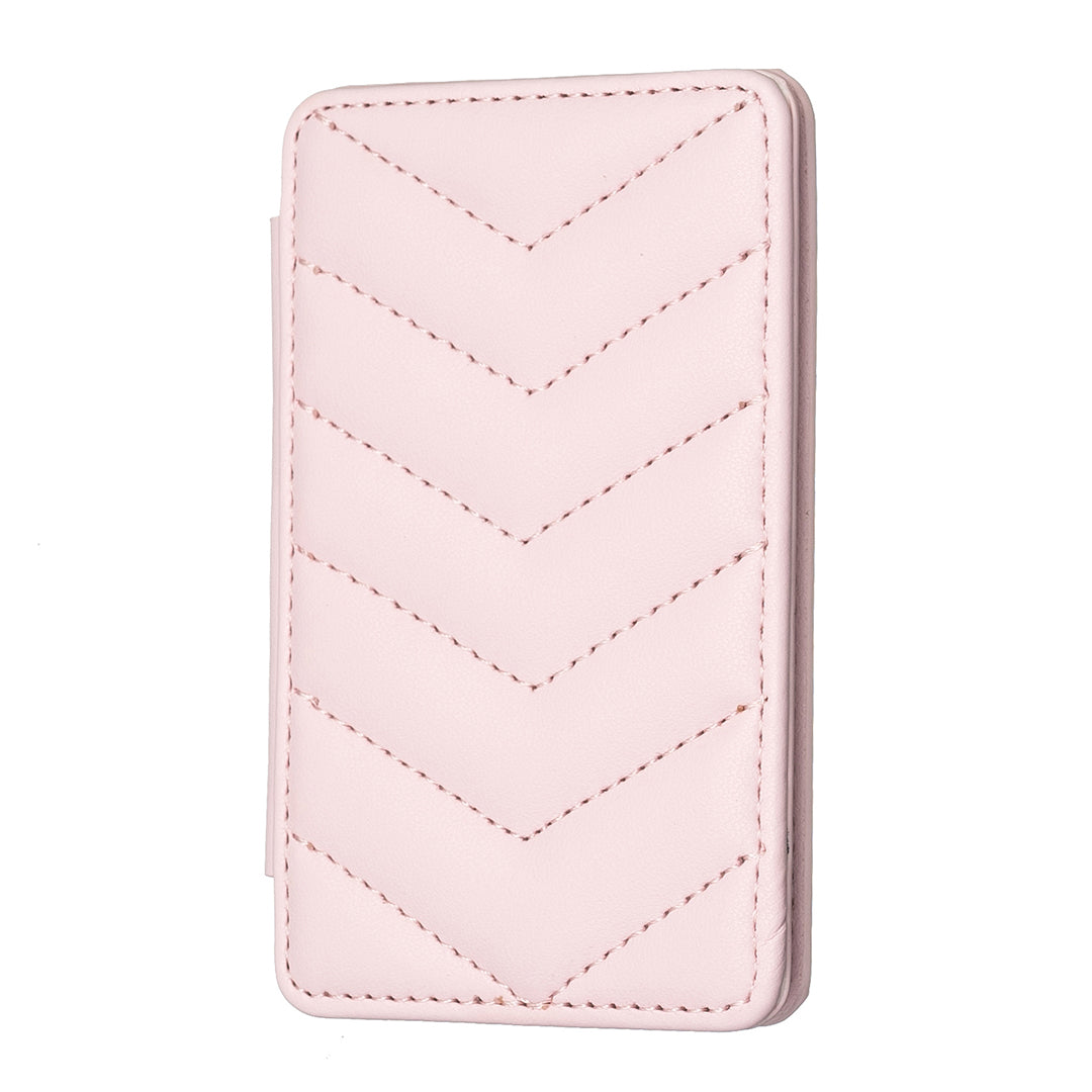 BFK02 Phone Card Holder Leather ID Case Sticker 3D Wave Pattern Pocket Pouch for Phone Case - Pink
