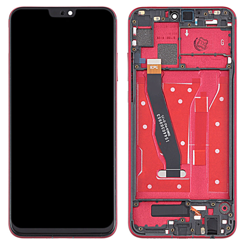 LCD Screen and Digitizer Assembly + Frame Replacement (without Logo) for Huawei Honor 8X / Honor View 10 Lite - Red