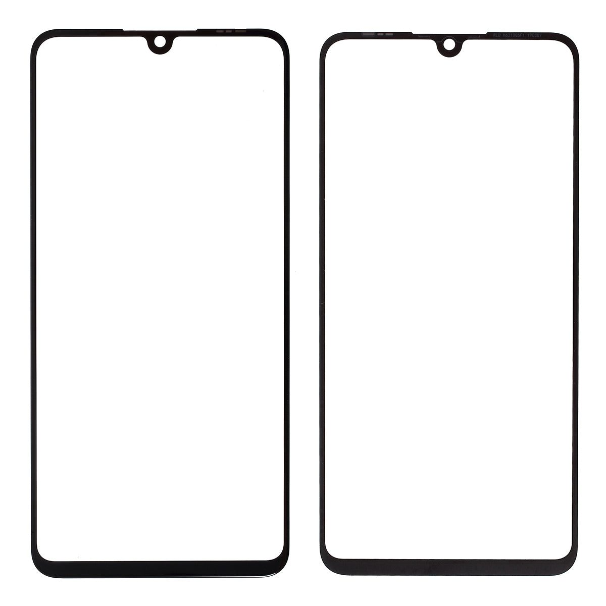 For Huawei P30 Lite Front Screen Glass Lens with Frame Replacement Part (without Logo) - Black