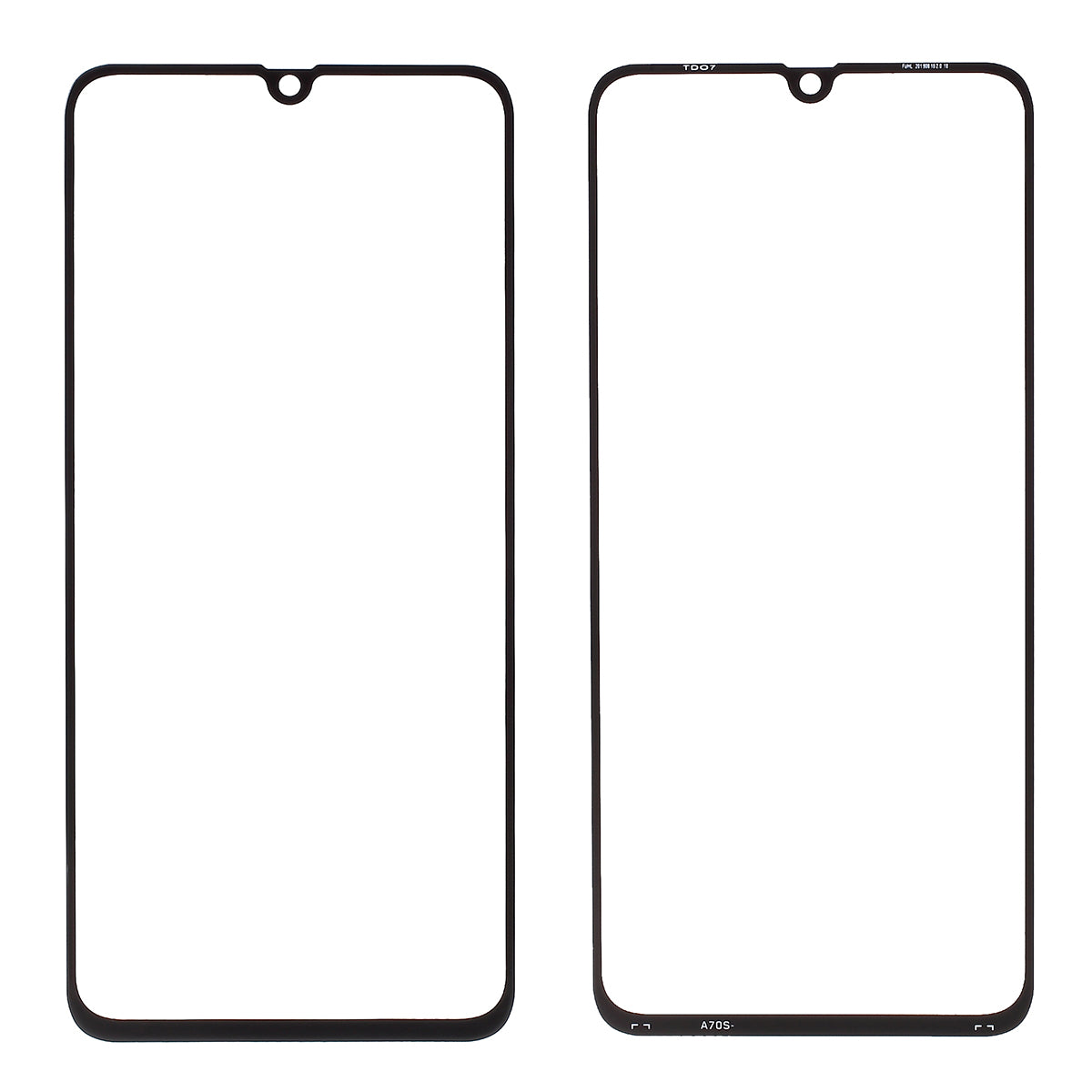 For Samsung Galaxy A70s (without Logo) Front Screen Glass Lens Cover Replace Part - Black