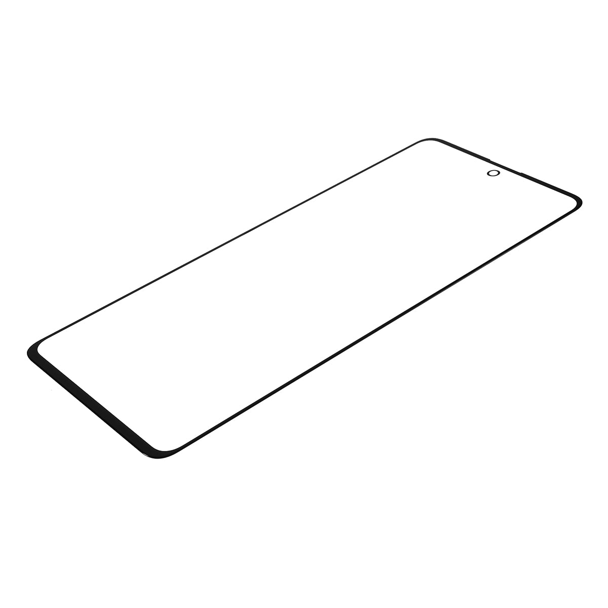 Outer Front Screen Glass Lens Replace Part (without Logo) For Samsung Galaxy A71 SM-A715 - Black
