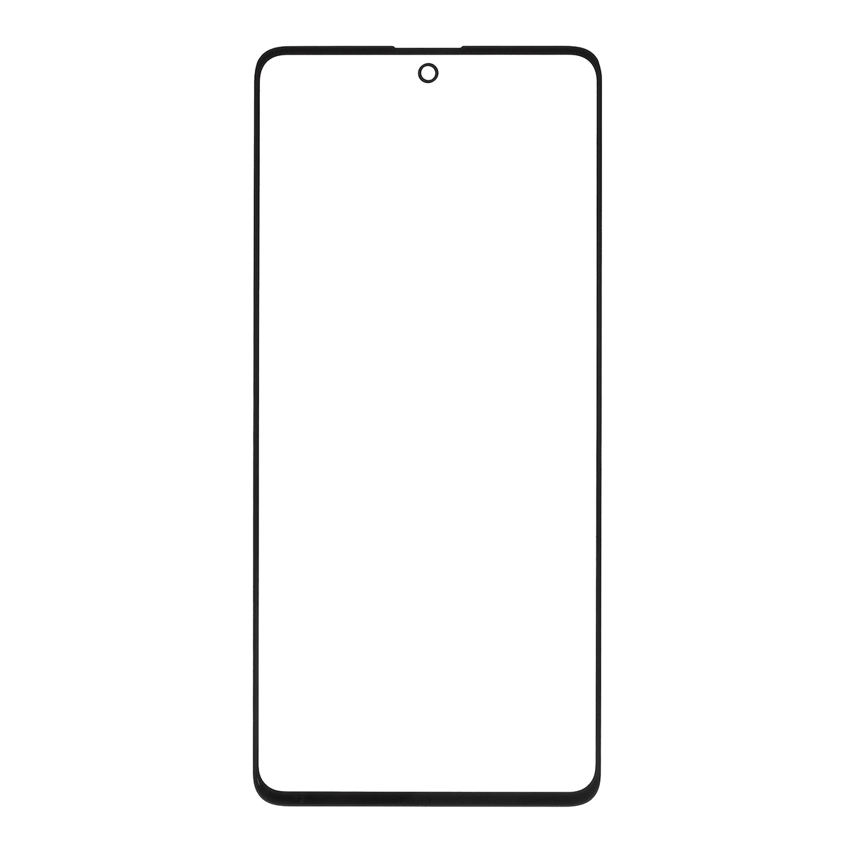 Outer Front Screen Glass Lens Replace Part (without Logo) For Samsung Galaxy A71 SM-A715 - Black