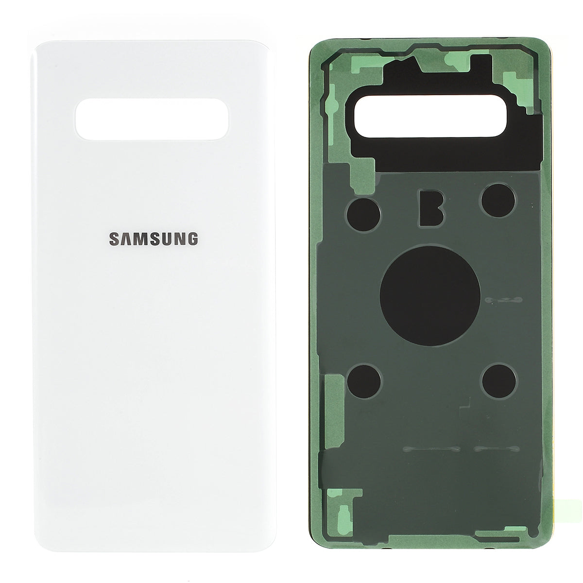 For Samsung Galaxy S10 G973 Battery Housing with Adhesive Sticker Replacement - White