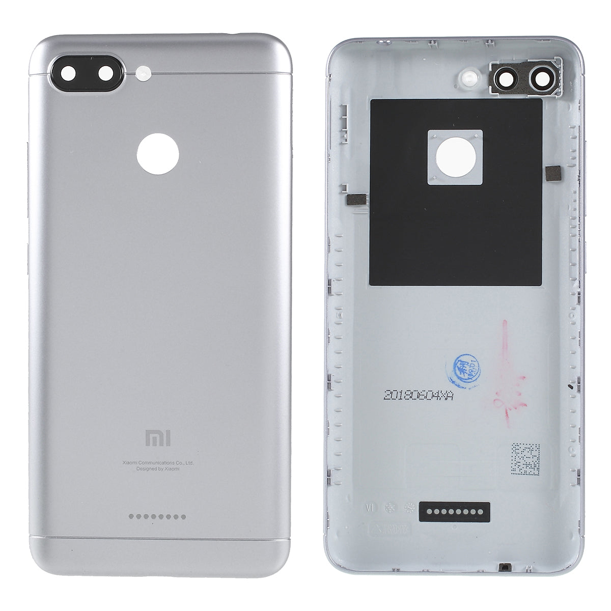 OEM Battery Housing Door Cover Part (Single Card Slot) for Xiaomi Redmi 6 - Grey