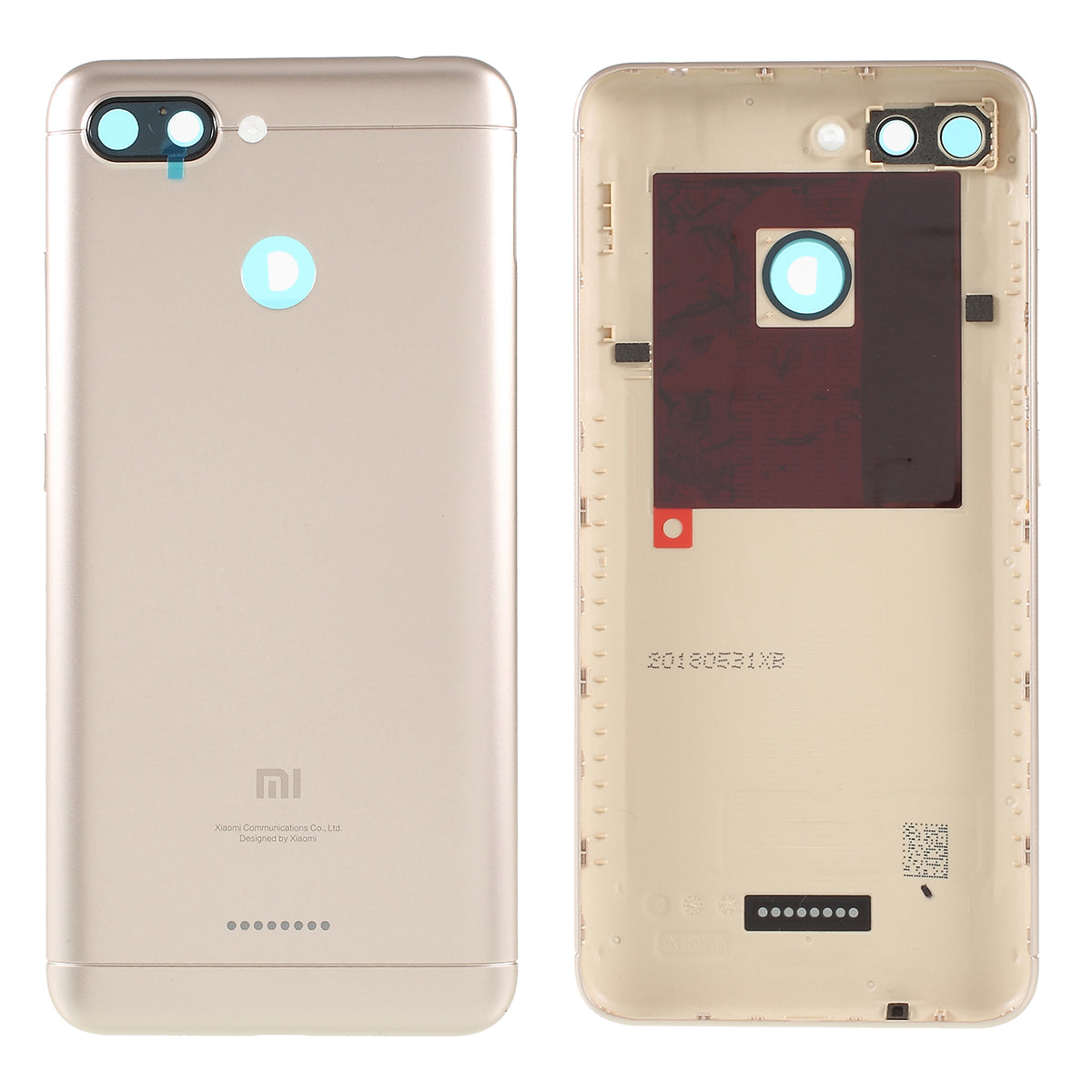 OEM Battery Housing Door Cover Part (Single Card Slot) for Xiaomi Redmi 6 - Gold