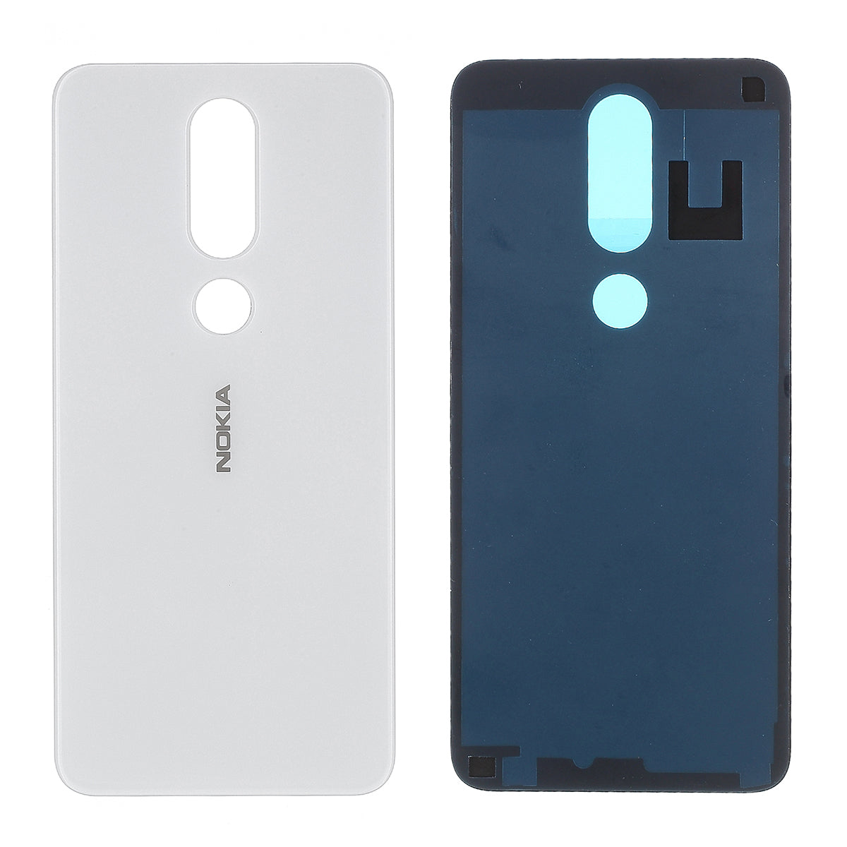 Battery Housing Door Replacement Part with Adhesive Sticker for Nokia 6.1 Plus/X6 - White