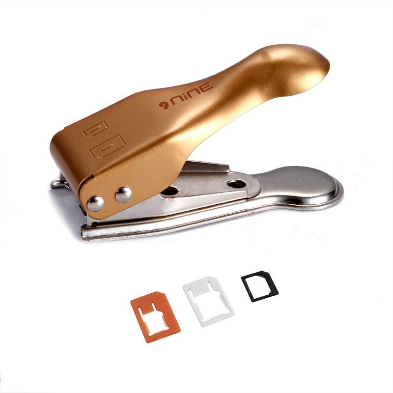 D9ELEMENT 2 in 1 Micro/Nano SIM Card Cutter for iPhone Samsung - Gold Color