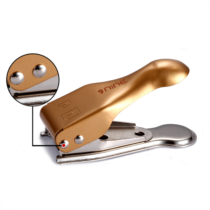 D9ELEMENT 2 in 1 Micro/Nano SIM Card Cutter for iPhone Samsung - Gold Color