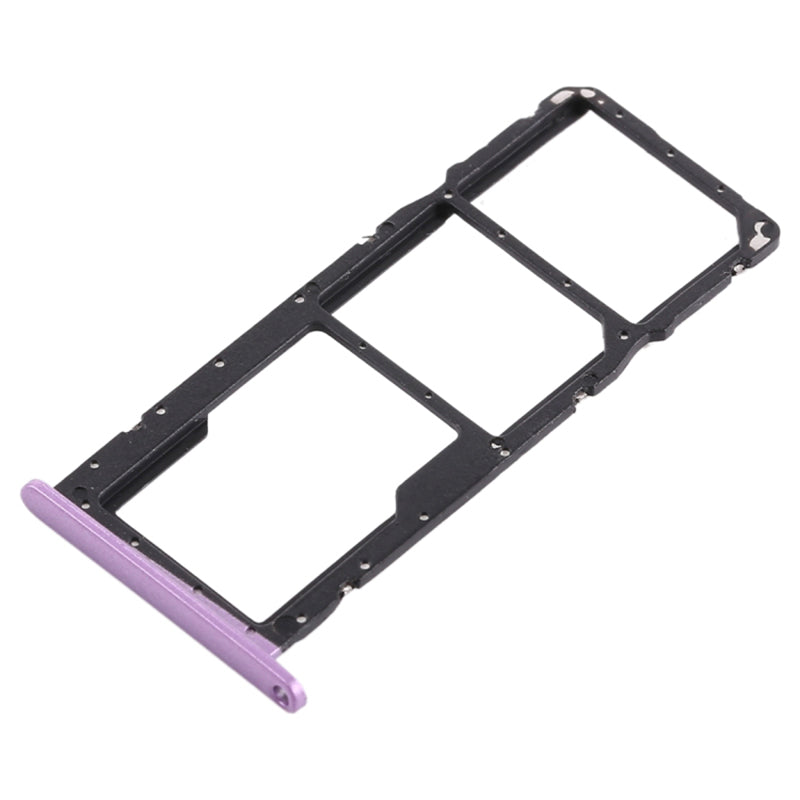 OEM Dual SIM Card + TF Card Tray Holder Replacement (without Logo) for Honor 8X/View 10 Lite - Purple