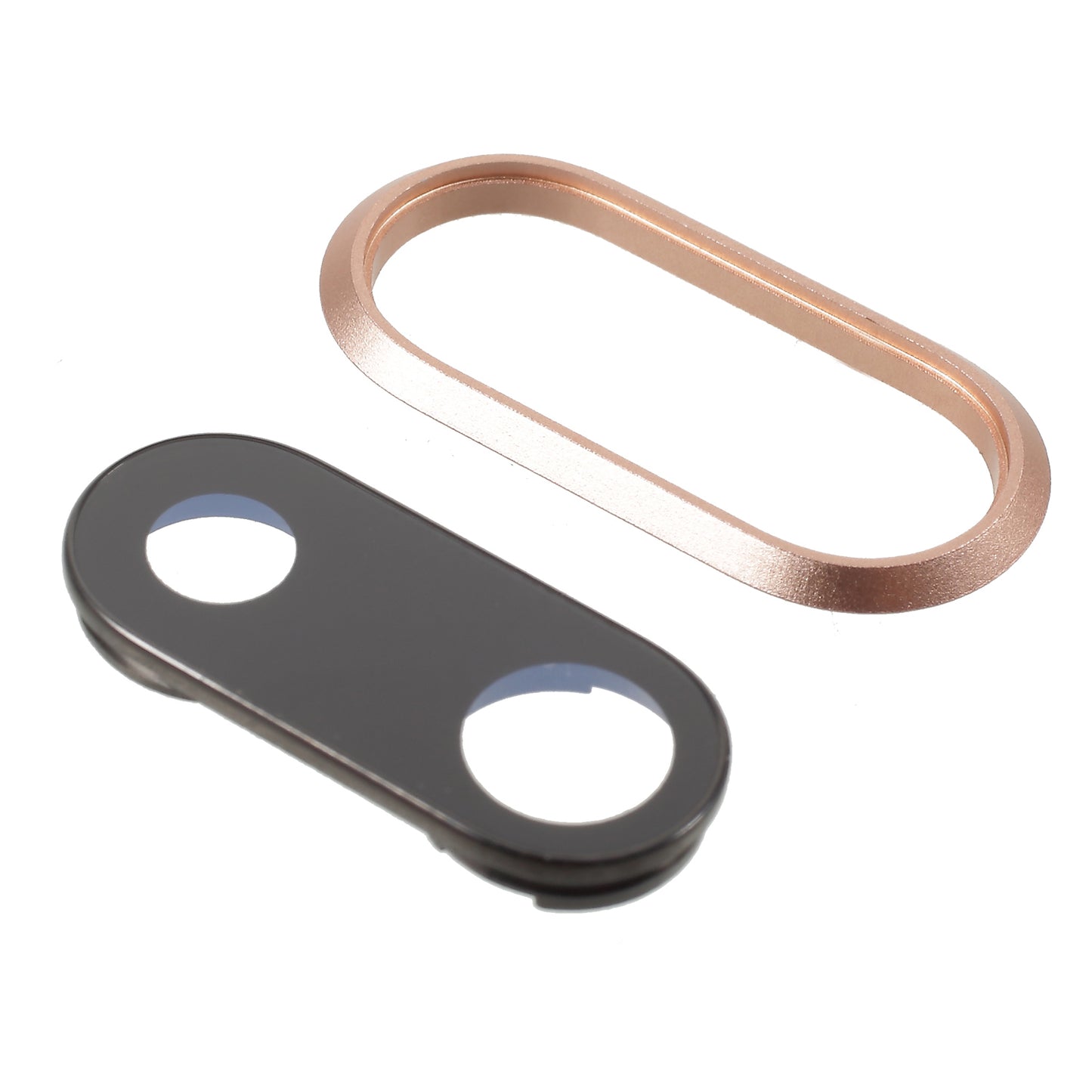For iPhone 8 Plus 5.5 inch Rear Camera Lens Ring Cover with Glass Lens - Gold