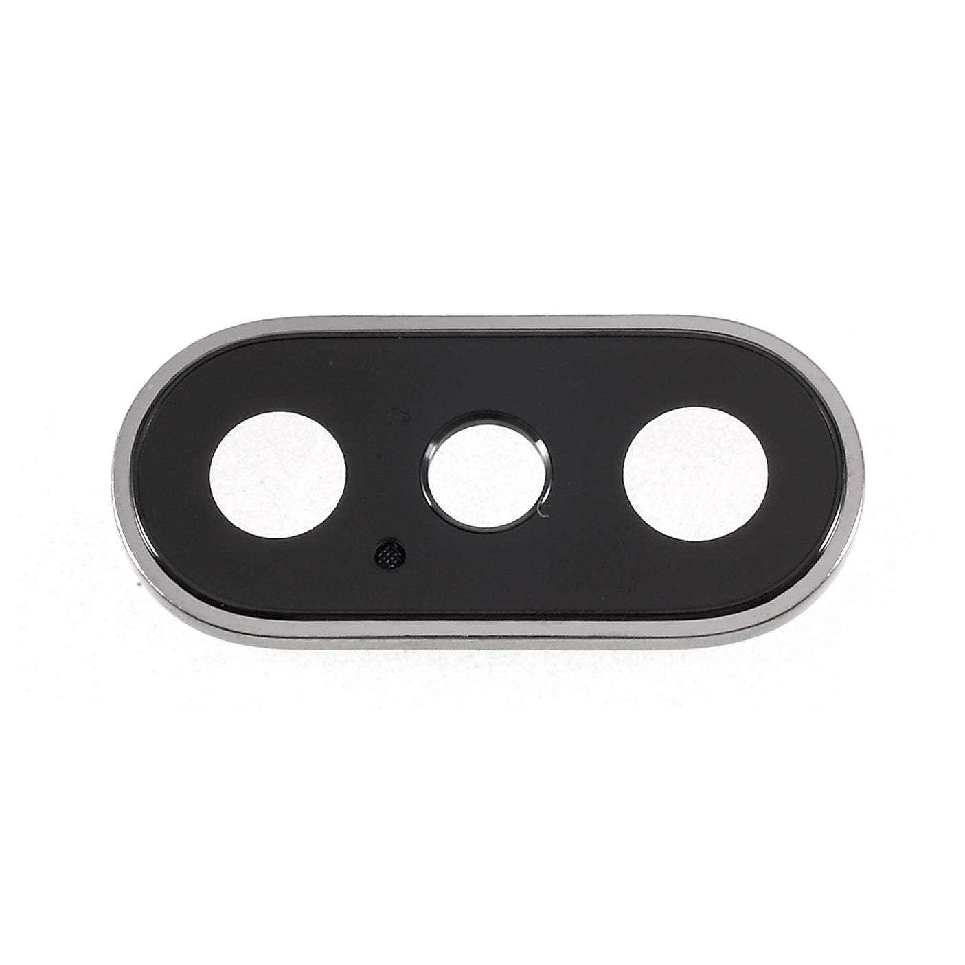 For iPhone X Back Camera Lens Ring Cover with Glass Lens - Silver