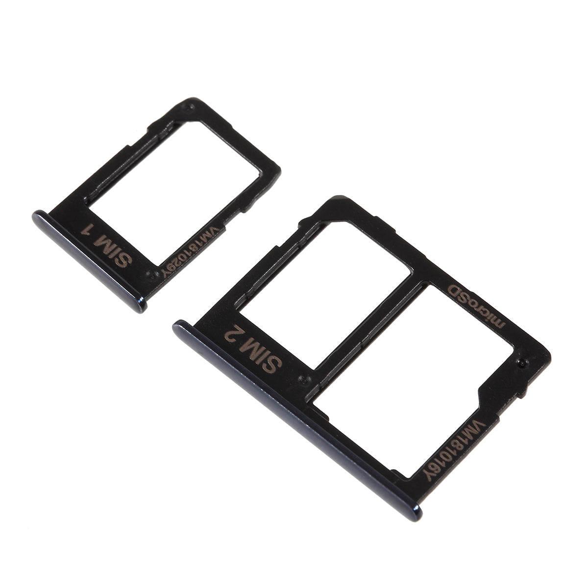OEM SIM1 + SIM2/Micro SD Card Tray Slots Part for Samsung Galaxy J4 Plus / J6 Plus - Black