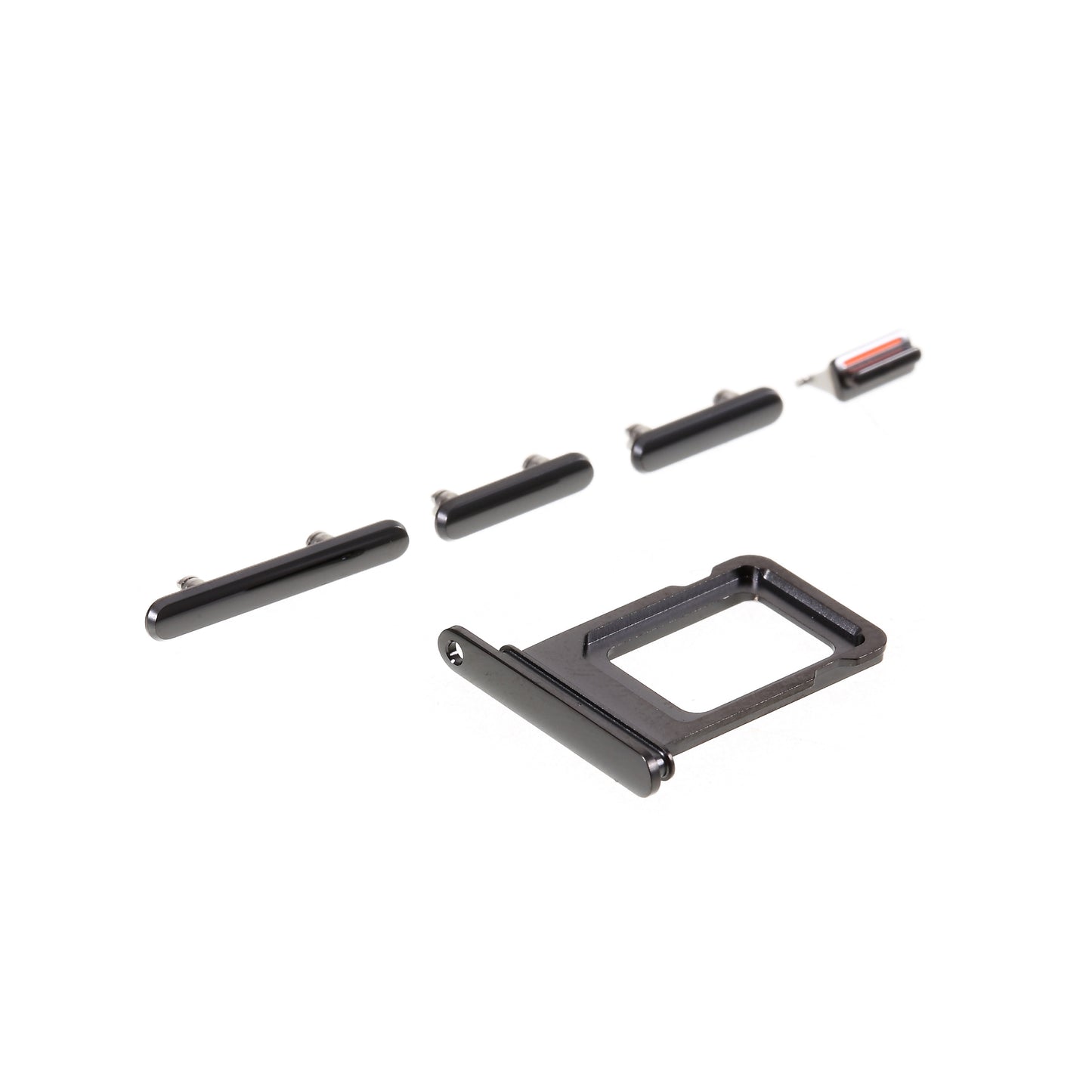 OEM 5Pcs/Set Side Button Set for iPhone 11 Pro Max 6.5 inch (Mute / Power / Volume Buttons + SIM Card Tray) - Grey